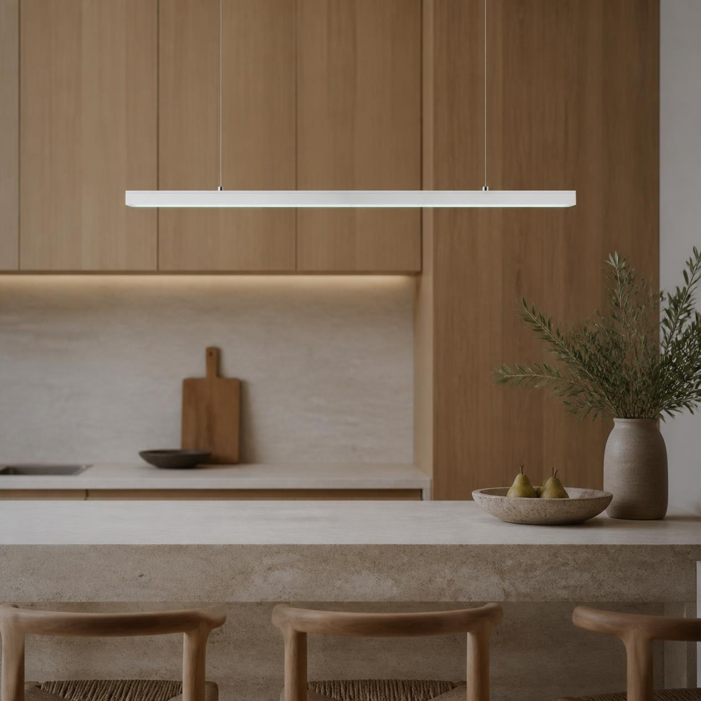 VENATI sobre barra de cocina de madera con bancos